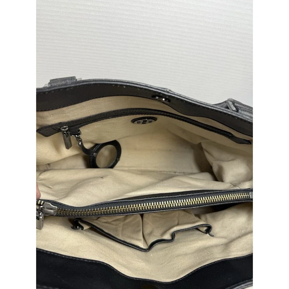 Tory Burch East West Robinson Tote Bag Black Saffiano Leather